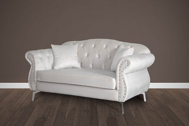 Luxury Light Cream Velvet Chesterfield Sofa Set – 1, 2, or 3 Seater with Cushions Included - UK Luxury Furniture